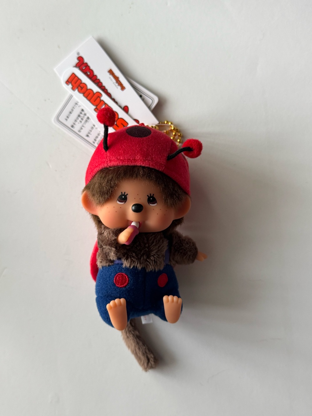 Monchhichi Ladybug Plush Keychain Bag Charm